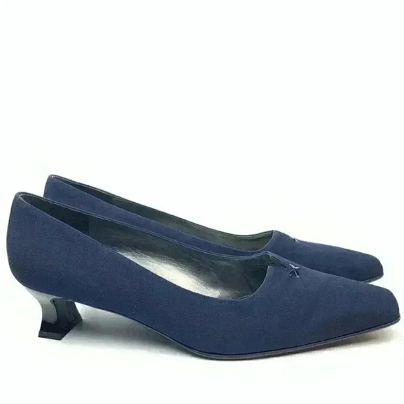 Stuart weitzman womens heels size 9.5 C navy blue 90s vintage career - Picture 12 of 12
